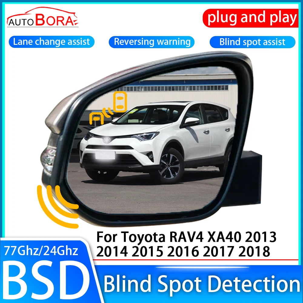 Car Blind Spot Detection System BSD BSM Sensor Drive Rear Mirror Monitoring for Toyota RAV4 XA40 2013 2014 2015