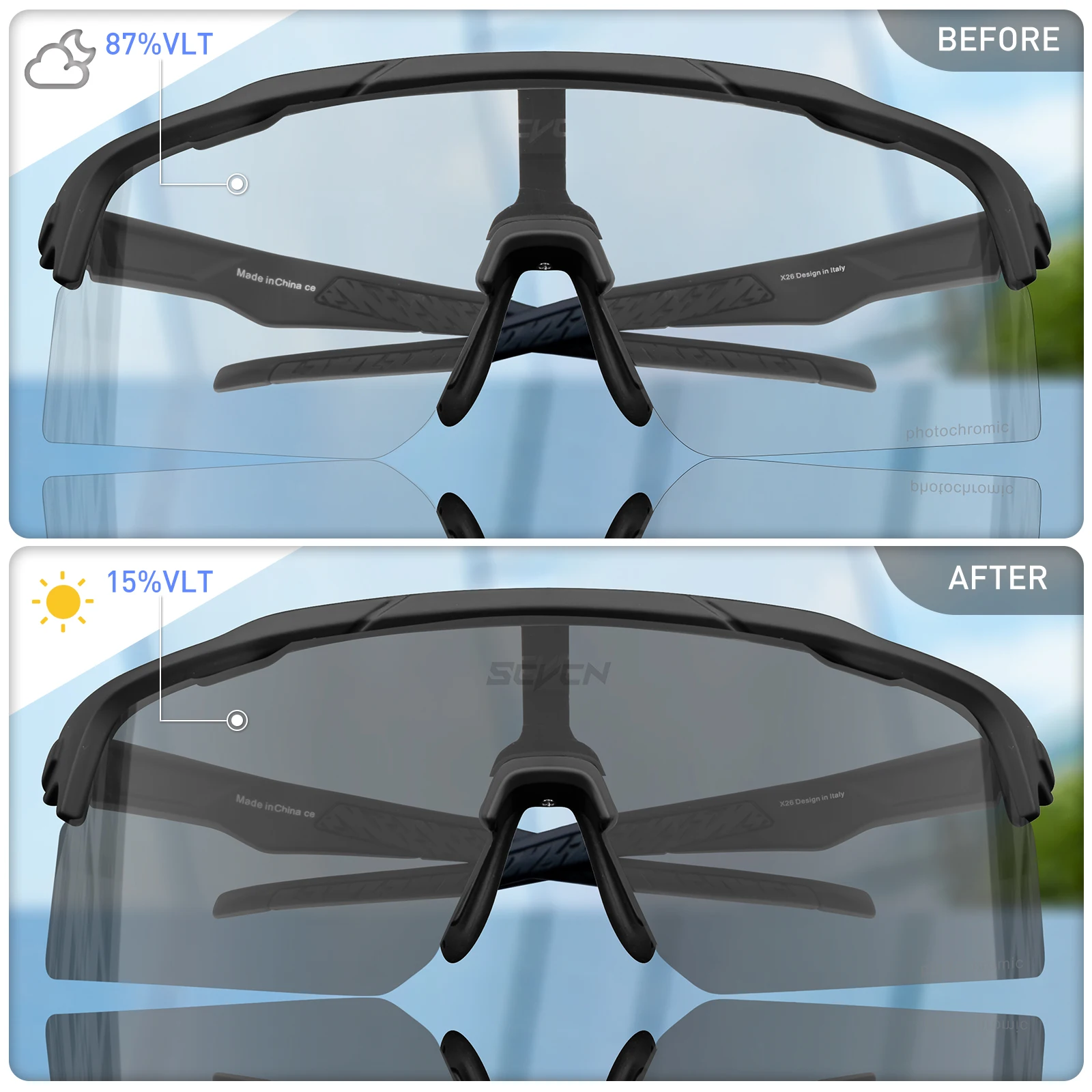 SCVCN Cycling Glasses Outdoor Sports Driving Motorcycle Sunglasses Men Bike MTB Glasses Women Hiking Eyewear Baseball Goggles