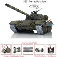 Upgraded Ver Heng Long RC Battle Tank 1:16 Large TK7.0 Russia T72 3939 Redeyes Remote Tracked Vichels Controlled Car Toy TH20573 2