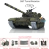 Upgraded Ver Heng Long Soviet T72 RC RTR Tank 1/16 Scale 7.0 3939 360° Turret Red Eyes Armor Remote Tracked Vehicle Toy TH20572 3
