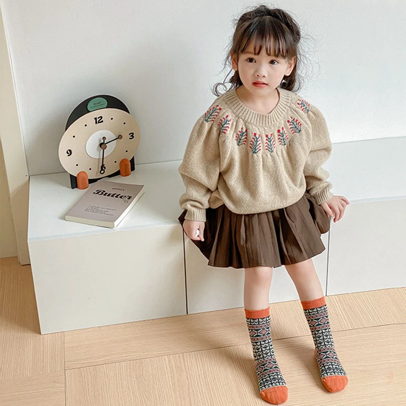 용 레터 양말, 부드러운 코튼 양말, 키즈 긴 무릎 높이 양말, 소년 소녀, 귀여운 줄무늬 양말, 3 쌍