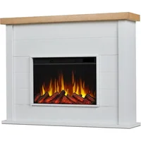 Marshall 49" Slim Electric Fireplace with Mantel for Living Room or Bedroom, Replaceable Fireplace Insert Heater, Realistic Log 1
