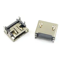 USB HD Interface Connector 19 Pin SMT SMD DIP Female Plug Socket Surface Mound PCB With Mounting Ear HDMI - compatible 3