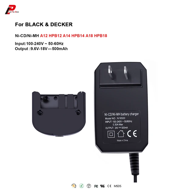 HQRP 9.6V-18V Ni-Mh Ni-Cd Battery Charger fits Black and Decker HPB18-OPE  HPB18 HPB14 HPB12 BD18PS BD18PSK BD518TBF BDC418K-2