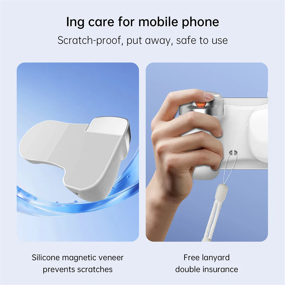 360 Rotation Magnetic Camera Grip With Fill Light For MagSafe IPhone Shutter Bluetooth Remote Control Selfie Handle_voghion.com