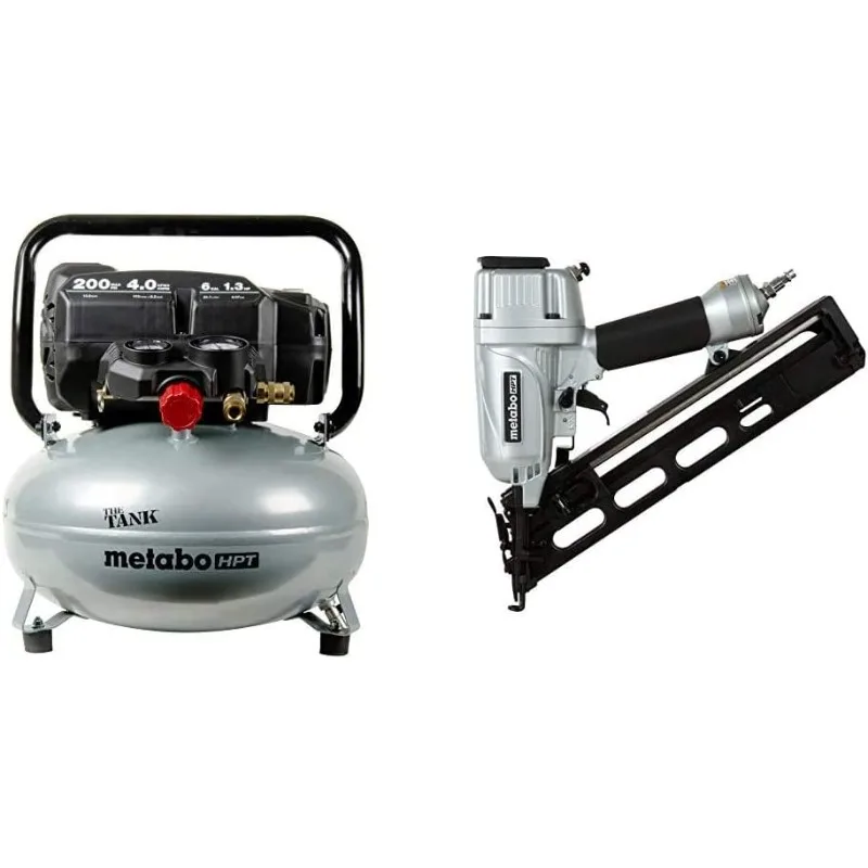 

Metabo HPT EC914SM THE TANK High Capacity Pancake Air Compressor with Finish Nailer，Portable Air Compressors