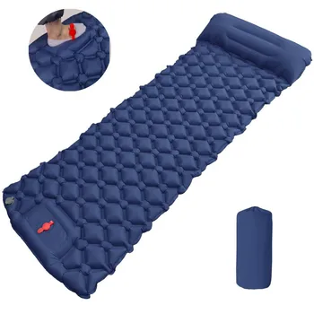 Outdoor Light Weight Camping Mattress Foot Pump Built In 190x58cm Air Sleeping Mat 1 Person Moisture-proof Inflatable Cushion