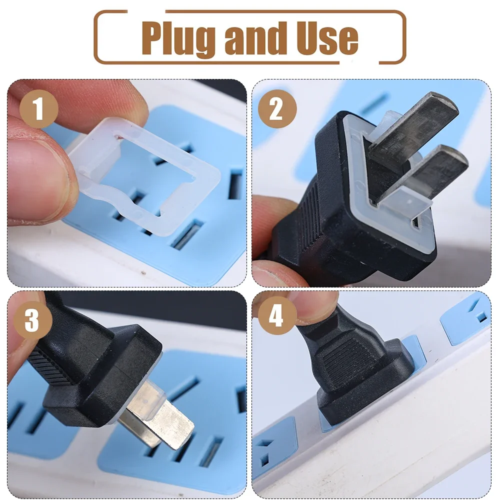Lots American Standard Socket Fixed Conversion Cover Child Anti-electric Shock Plug Protection Cover Two-hole Socket Converter