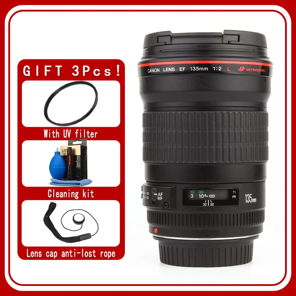 Obiettivo Canon Ef 135Mm F/2L Usm Per Fotocamere Canon Eos Slr