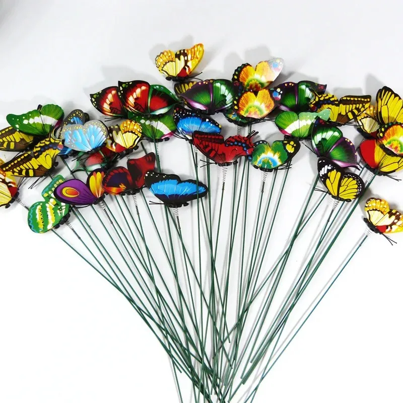 Colorful Waterproof Butterfly Garden & Flower Pot Decorations, Set of 5-50 Pieces