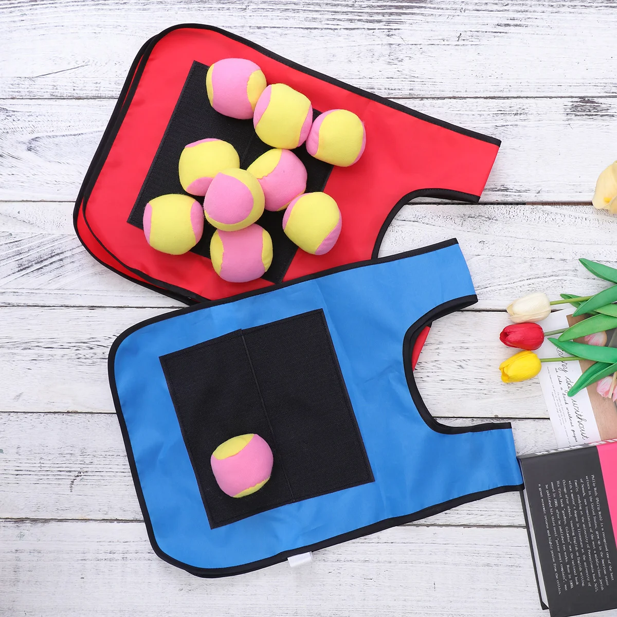 12pcs Children Sticky Ball Vest Sticky Jersey Vest Game Props Sticky Ball Vest for Kids sticky vest for ball 5