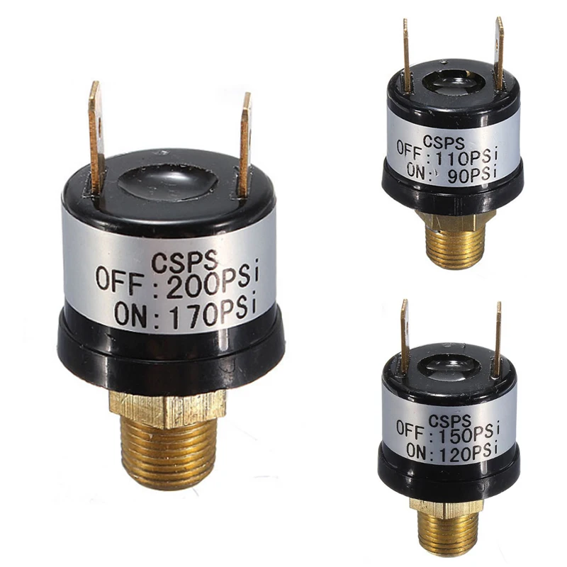 12V 3.5A Horn Compressor Air Pressure 90-110PSI 120-150PSI 170-200PSISwitch Automobile Air Pump Storage Tank Pressure Switch