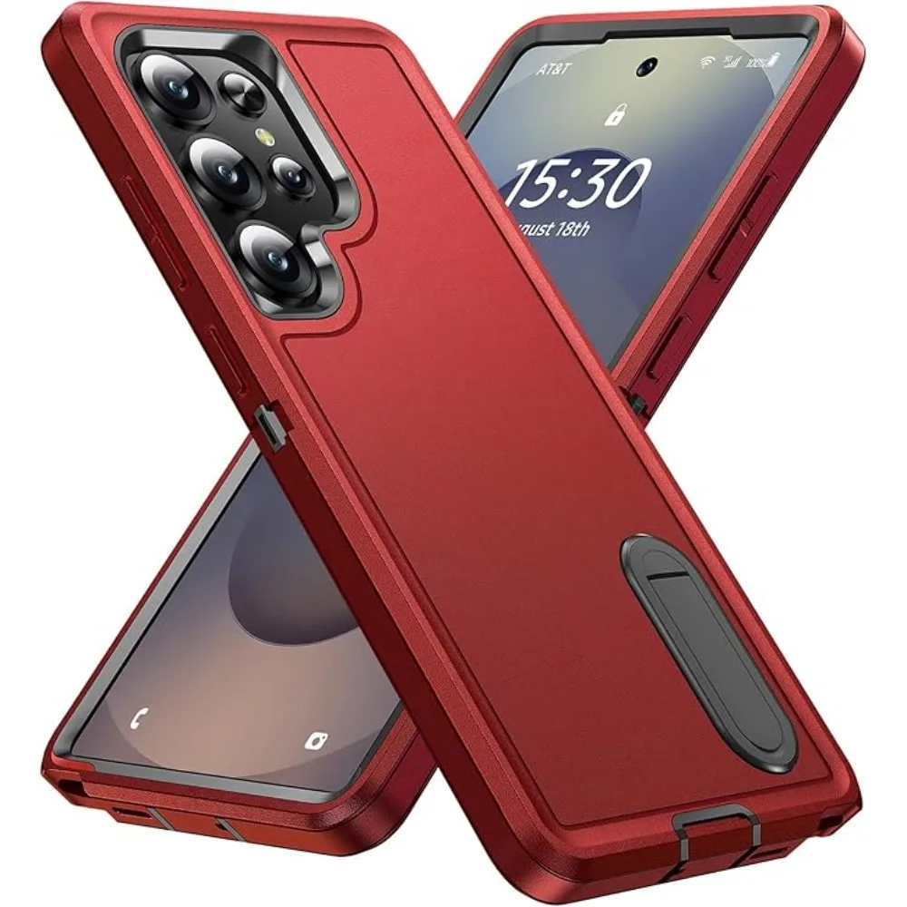 Military Grade Anti-Drop Matte Case with Built-in Kickstand - Durable Protector Cover