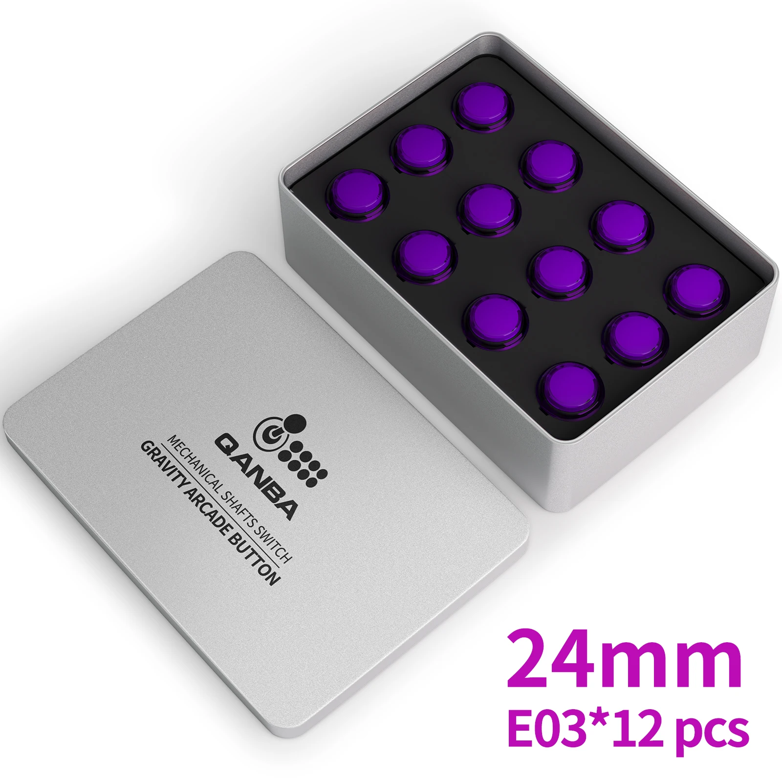 qanba Gravity Ks Mechanische Arcade Knoppen 24mm Snap-in Mechanische Drukknop (Boxed (Helder Oranje E11 (12 stuks