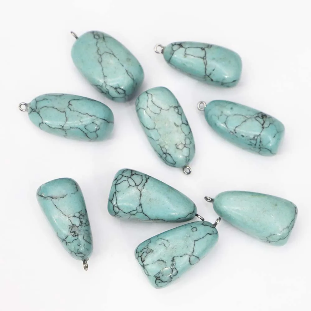 

Selling Natural Raw Ore Stone Irregular Turquoise Cure Pendants Necklace Reiki Charms Jewelry Making Accessories Wholesale 12Pcs
