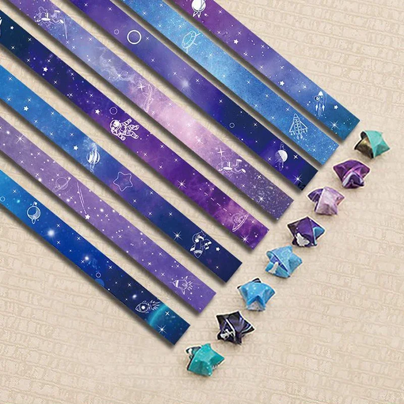 Colorful Origami Star Paper Strips