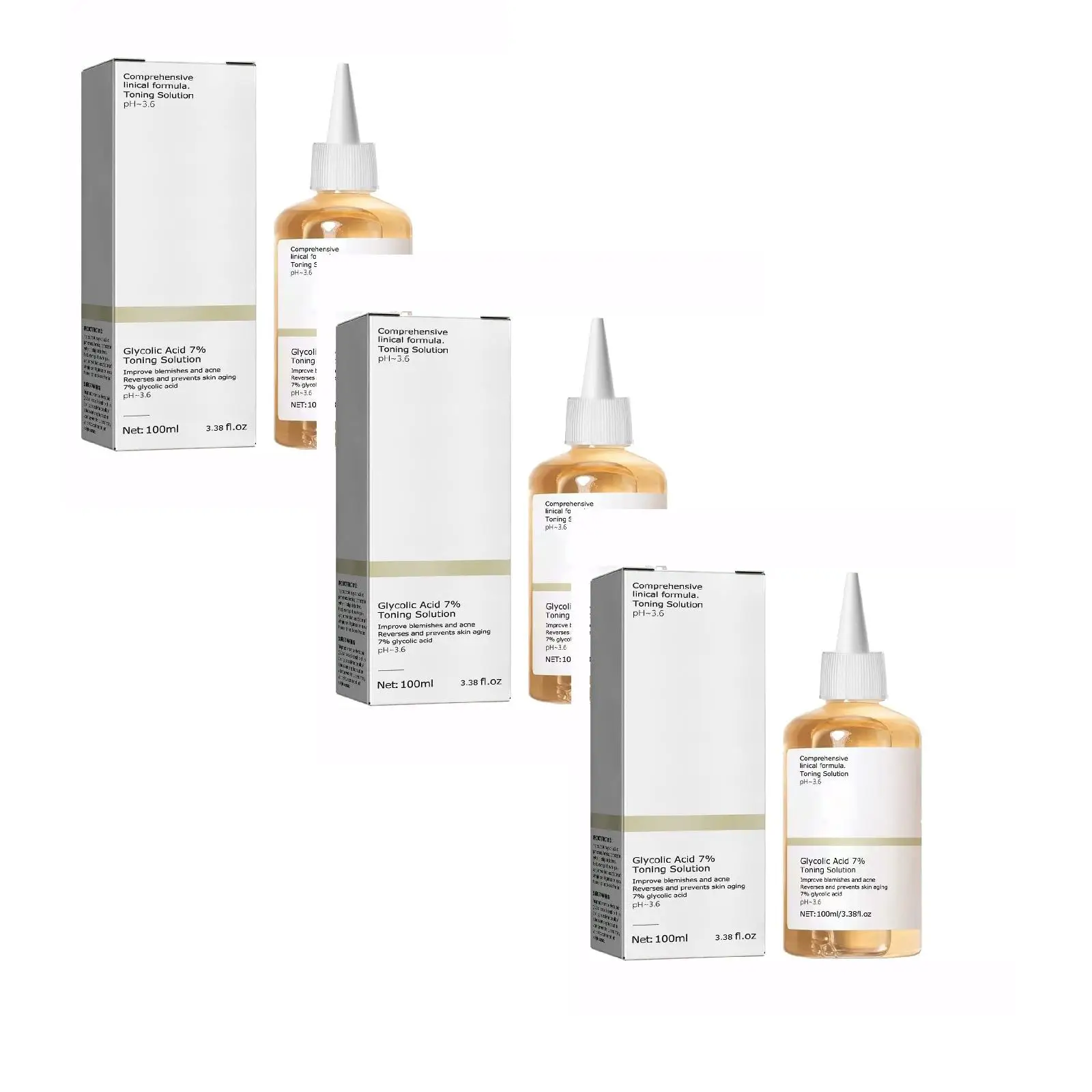 thumbnail image 1 of Solución refrescante para la piel, exfolia y revitaliza la piel, tónico facial, glicólico, 100 ml, 1 of 5