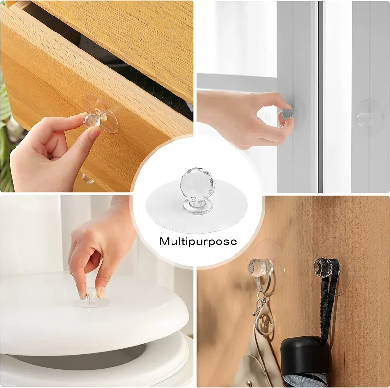 Punch Free Drawer Knobs 2/10Pcs Self-Adhesive Kitchen Cabinet Furniture Handles