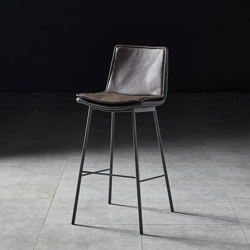

Modern Counter Bar Chairs Office PU Leather Minimalist Bar Chairs Accent Vintage Taburete Alto Commercial Furniture YQ50BC