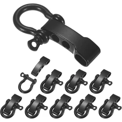 Set of Paracord Bracelet Metal Buckles - Durable U/O Ring Shackle Clasps for Outdoor and Camping Accessories (10Pcs O Black)