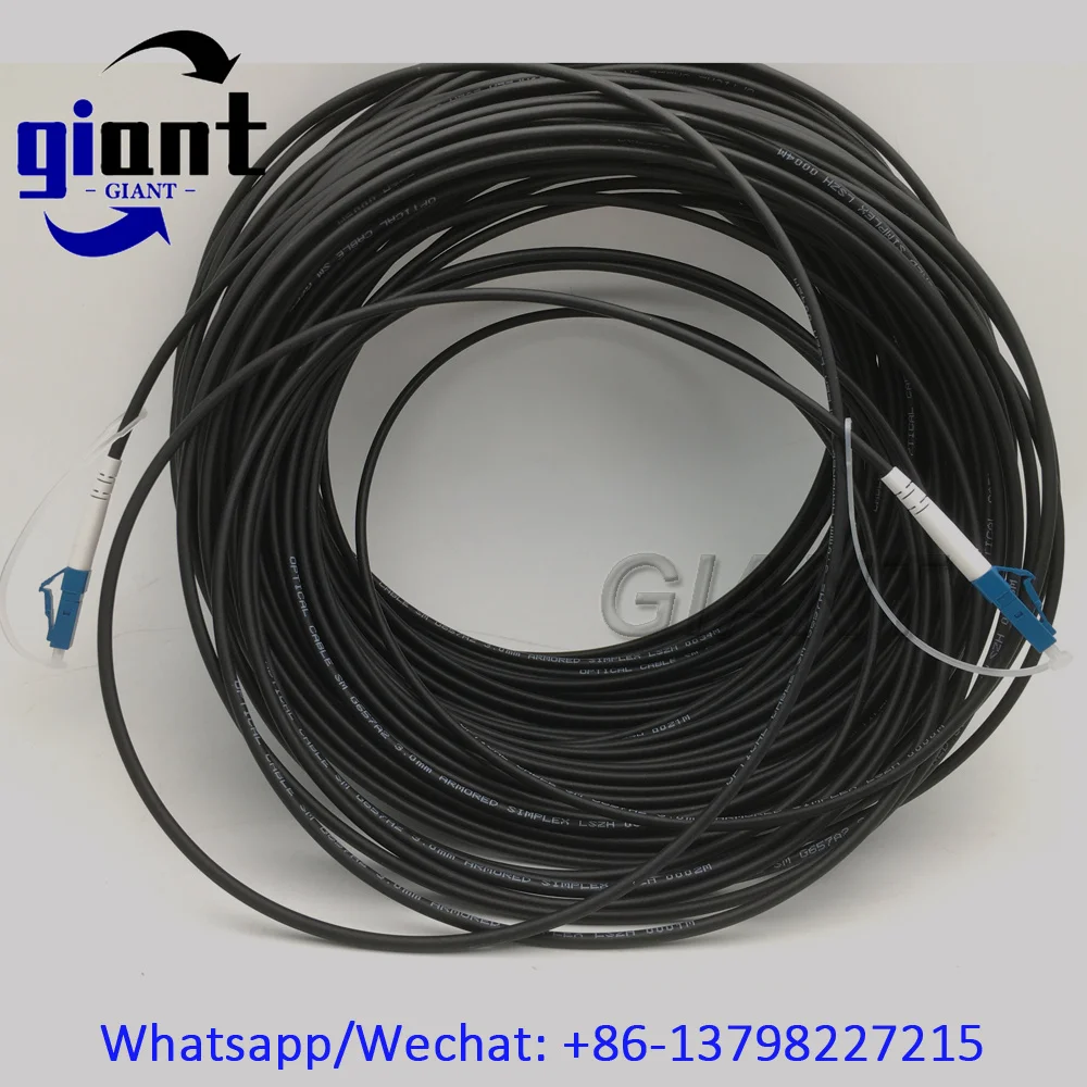 1C SM G657A1 아머드 케이블, 1코어 50M SX 3.0mm 블랙 LSZH 재킷 LC/FC/SC/STUPC 광섬유 아머드 패치 코드