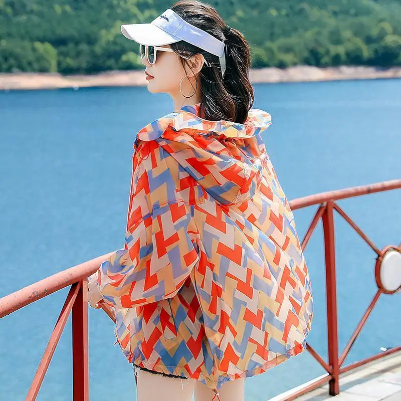 Camouflage Sunscreen Women's 2023 New Summer Thin Sunscreen Coat UV-resistant Breathable Sunscreen Coat for Outer Wear peek thin walled bearings are acid resistant and wear resistant 6800 6801 6802 6803 6804 6805 6806 6807