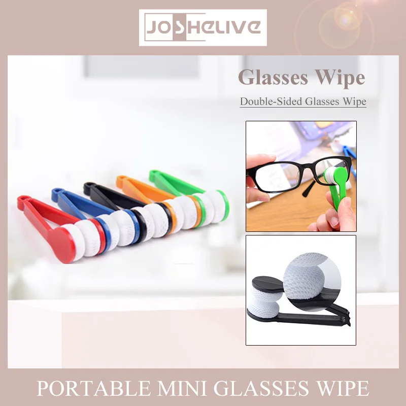 1pc Mini Twoside Glasses Brush Microfiber Spectacles Cleaner Glasses