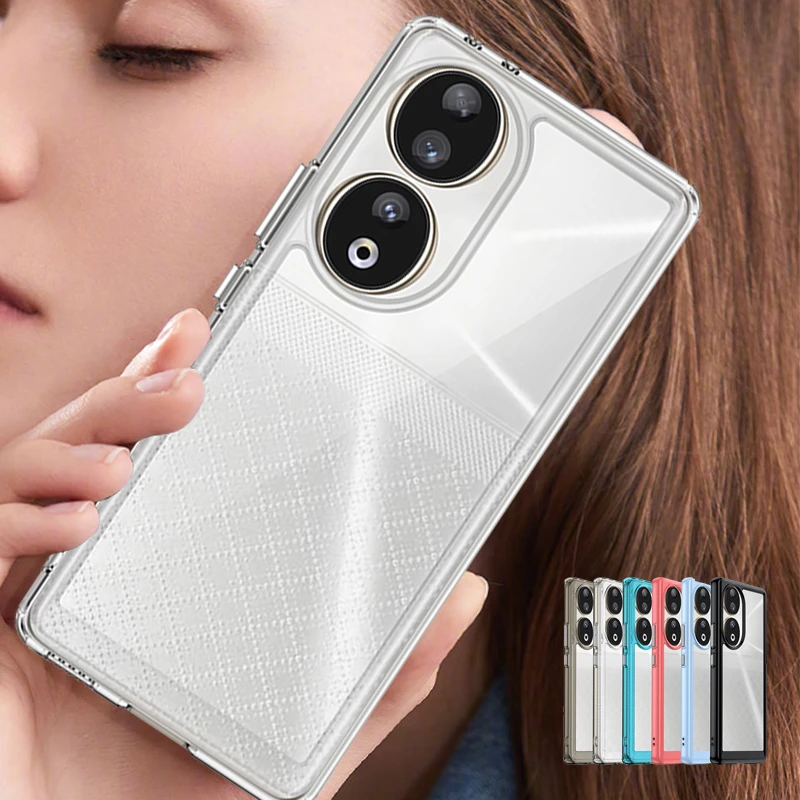 Per Honor 90 Custodia Cover Huawei Honor 90 Capas New Armor Back Bumper Antiurto Colore Trasparente Clear Fundas Honor 90 Pro Lite
