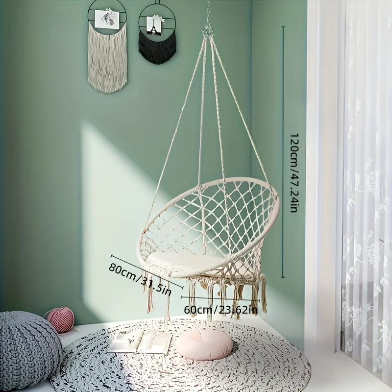 كرسي أرجوحة معلق حبل قطن احترافي