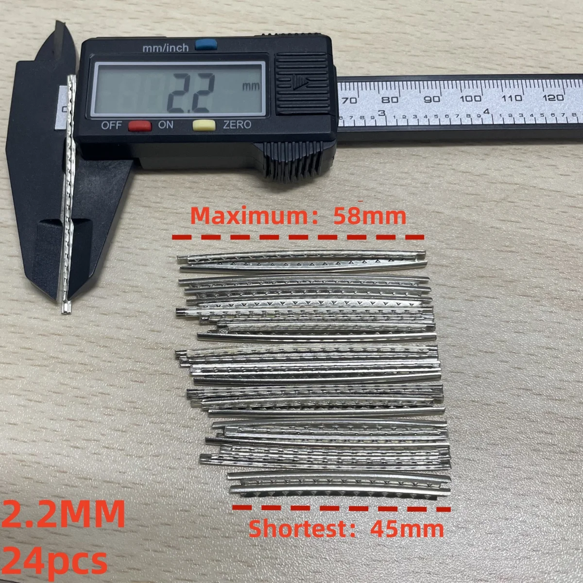 Miwayer 1Set Gitarrenbünde Draht Griffbrett Nickel Silber 1,6 MM 1,8 MM 2 MM 2,2 MM 2,4 MM 2,7 MM 2,9 MM Gitarrenreparaturmaterial 18-24 Stück – Detail 11