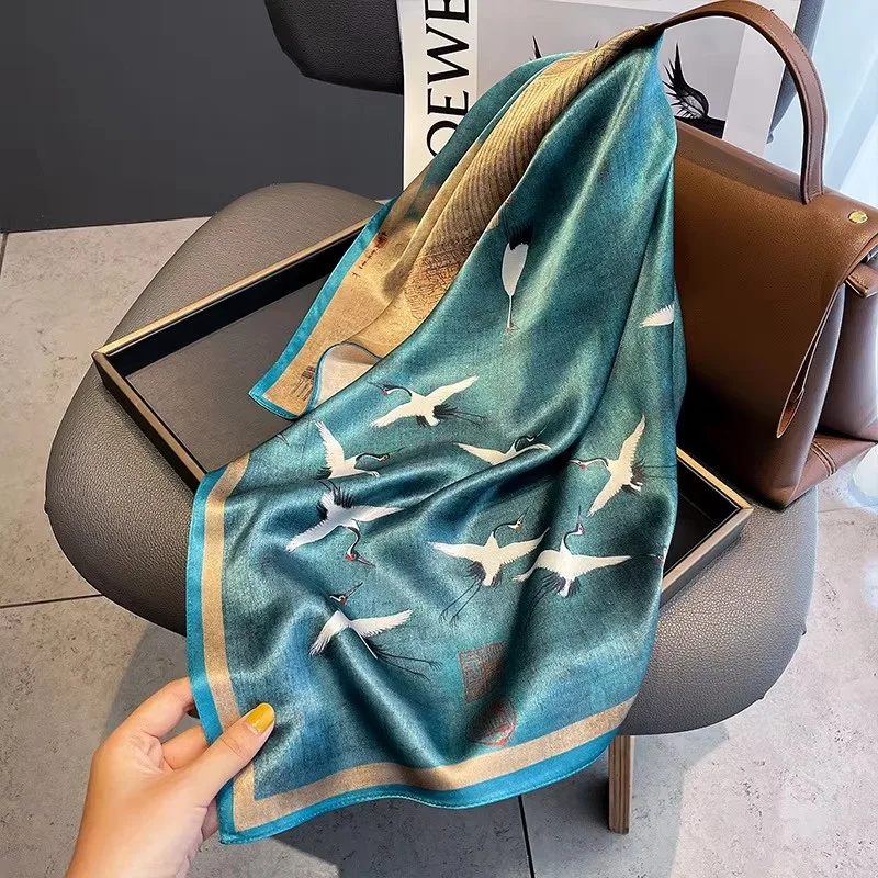 100% Natural Silk Square Scarf Women Hairband Neckerchief Wrap