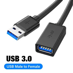 USB 3.0 Male to Female Extension Cable - High-Speed Data Cord for Various Devices (Available in 0.5m to 5m Lengths) (Black)