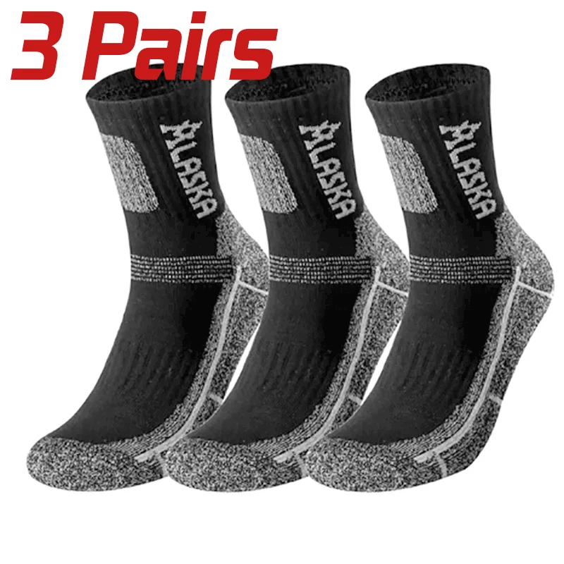 3 Pairs Set Men Sports Socks Outdoor Keep Warm Cycling Running Hiking Skiing Thermal