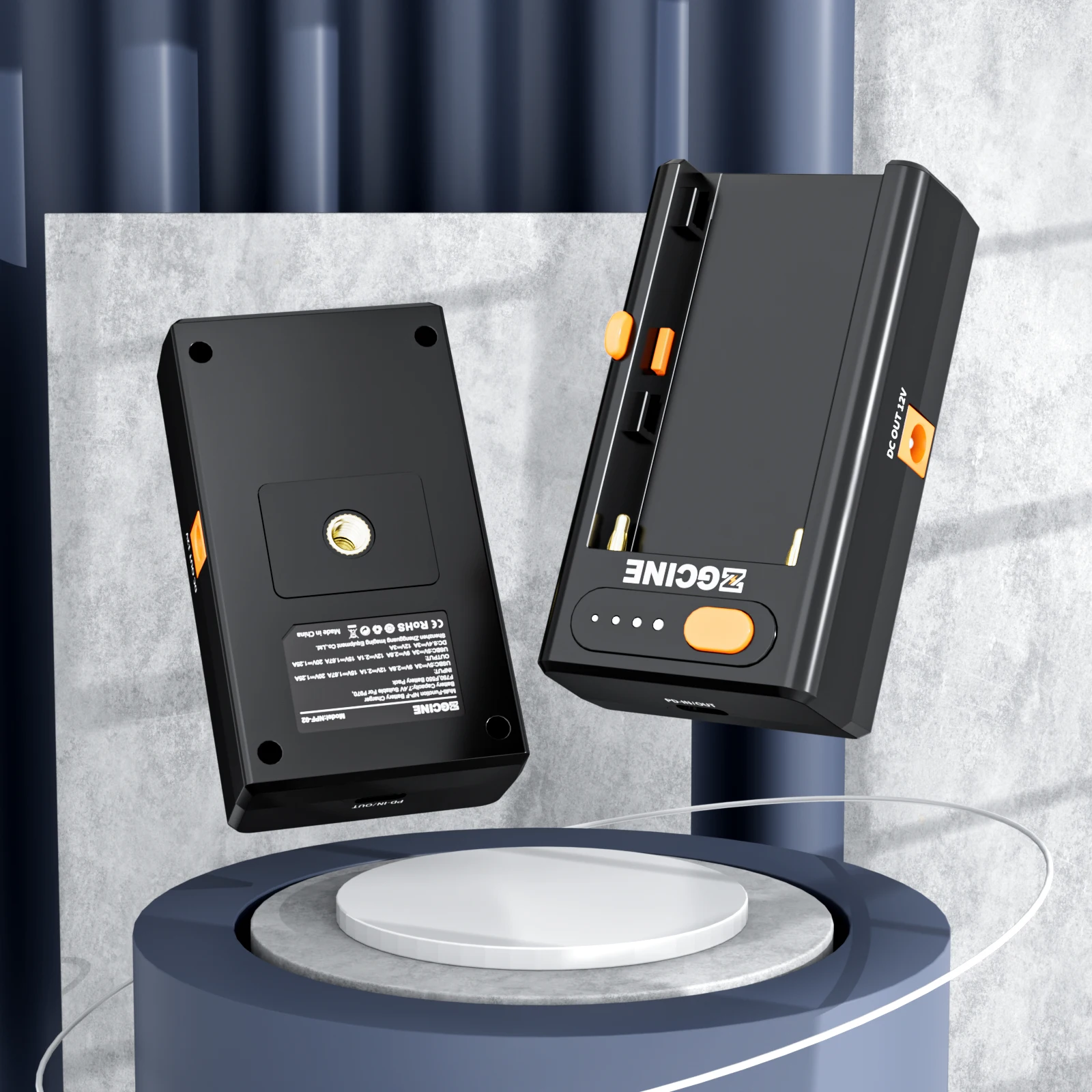 NPF-02 NP-F Series Battery Charger Adapter Plate DC12V DC8.4V DC Outputs 1/4 Inch for NP-F970/ NP-F750/ NP-F550 Batteries