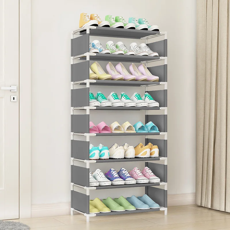 

Многоуровневая стойка для обуви, складной шкаф для обуви на 4/6/8 уровней, из нержавеющей стали, легко собирается, шкаф для хранения обуви, шкаф, Органайзер