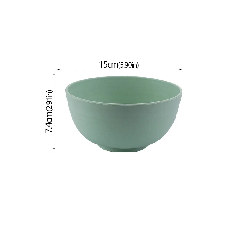 Eco-Friendly Unbreakable Wheat Straw Bowl Set - Cartoon Design Snack & Breakfast Dishes