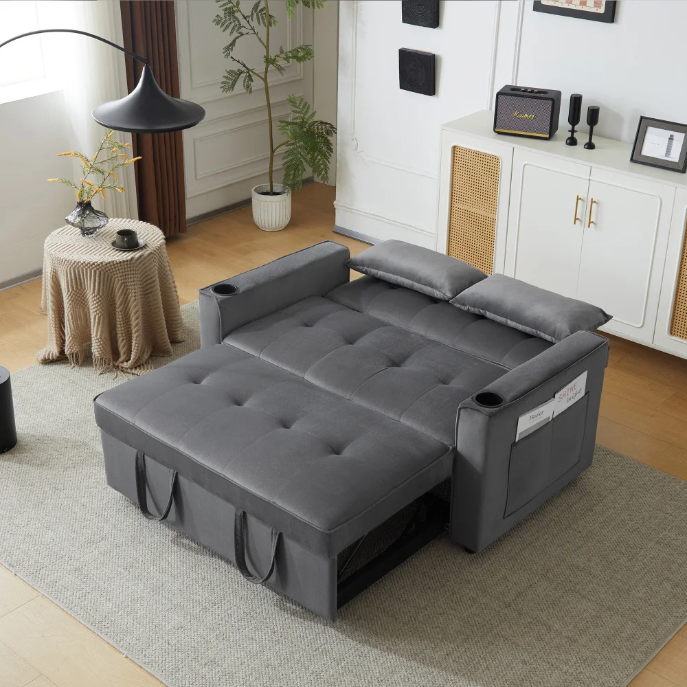 PINGGO Multifunktionales Klappsofa mit Getränkehalter und Kissen, geeignet für Wohnzimmer, Schlafzimmer, Heimkino, Apartment. – Detail 21