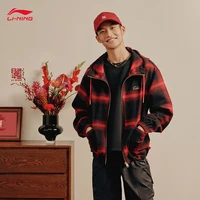 LI-NING RICH EVERYDAY série veste décontractée pour hommes manteau court à carreaux confortable à la mode AFDW137 1