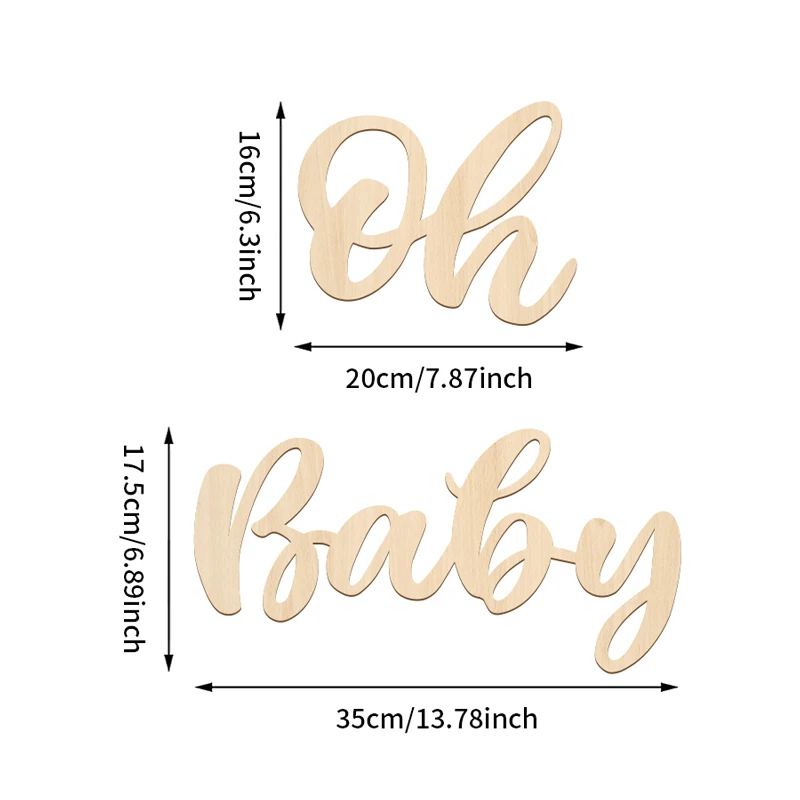 Oh Baby Wooden Sign Wall Letter Sign Boy Girl Baby Shower Decoraion Birthday Party Decor Gender Reveal Party Photobooth Props