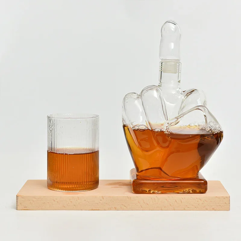 Creative Finger Glass Wine Bottle, Fist Decanter, Irregular Red Wine Glass, Whiskey Glass, Finger Shaped Bottle, Cocktail Shaker