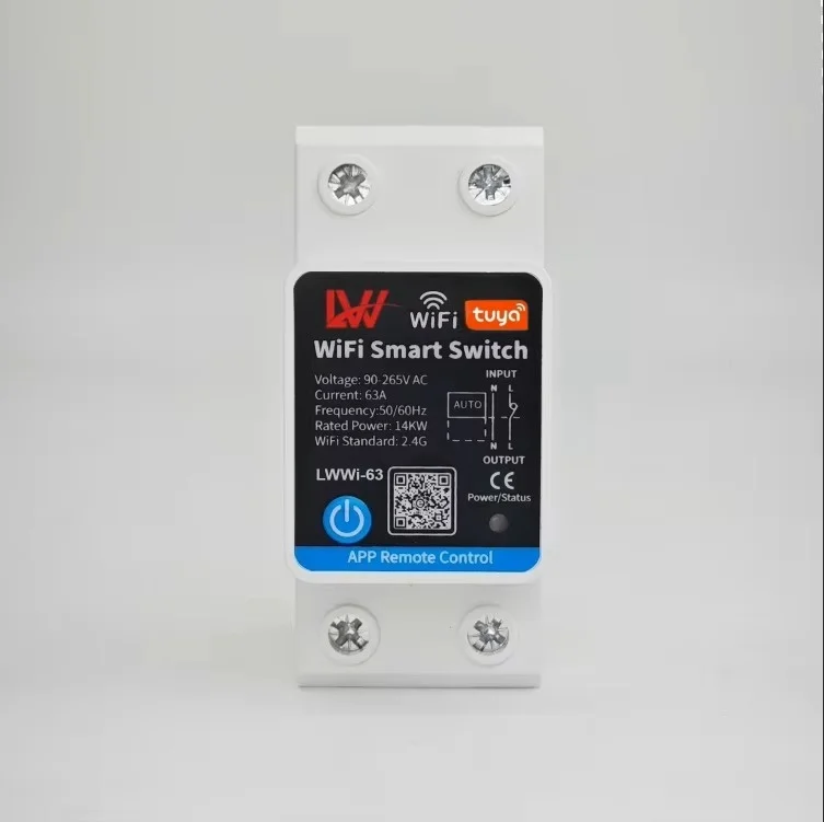 Tuya 63A Power Meter Wifi Smart Circuit Breakers Power Monitor Wifi Electricity