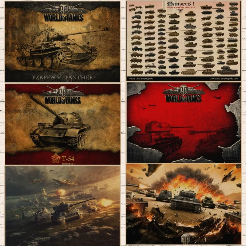 World of Tanks WOT B Gather Tank War Game Bar Cafe Living Room Dining Room Decor Paintings Wall Stickers Wall Decorations A1