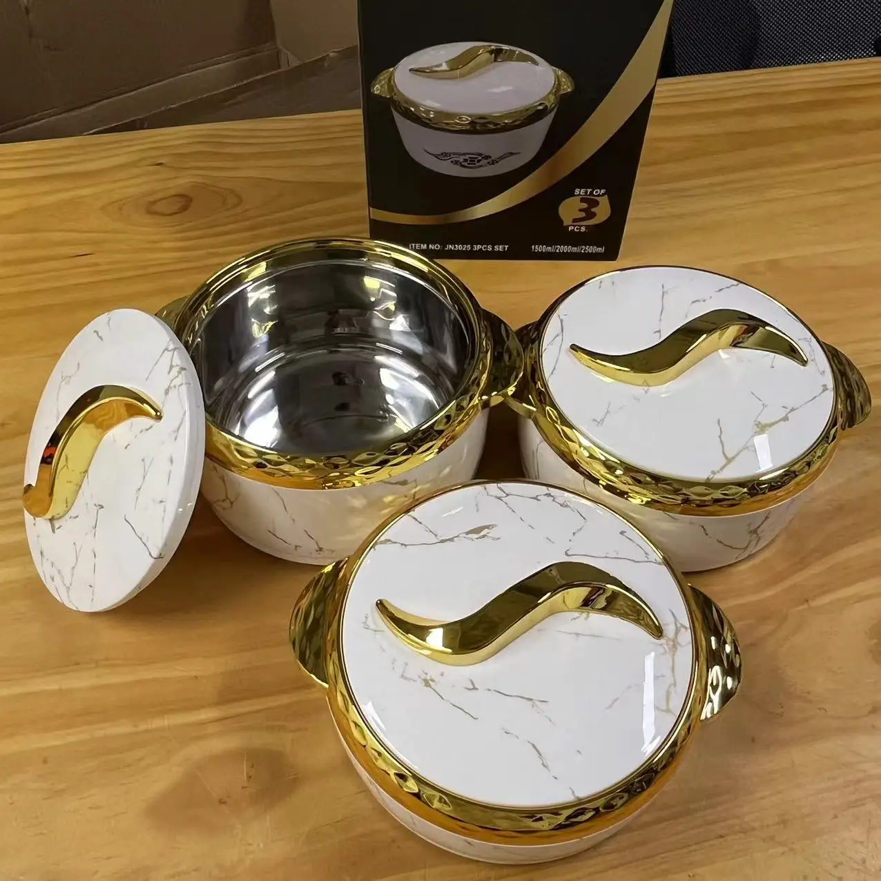 3Pcs/Set 1.5/2/2.5 Liter Food Warmer Thermal Insualtion 6