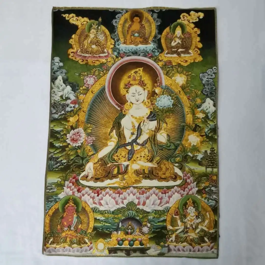 

Тибетская тибетская ткань, шелк, Белая Тара, спирит, планка