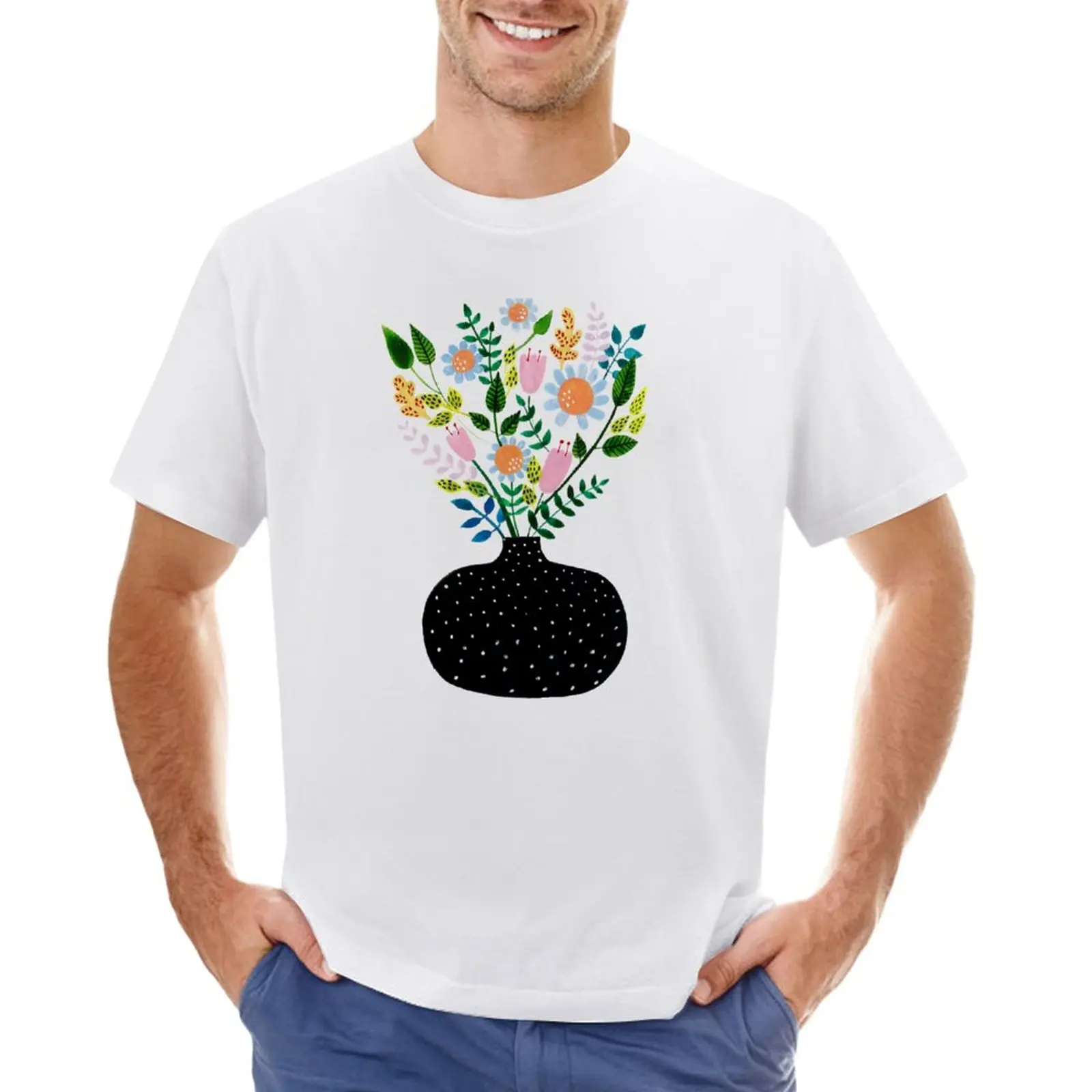 

Flowers in a Vase T-Shirt tees oversized vintage mens t shirt graphic