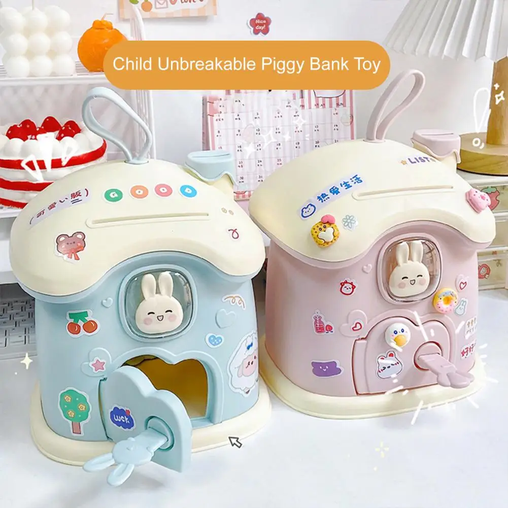 Practical Cartoon Money Coin Piggy Bank Desktop Ornament Shatterproof Coin Saving Jar Adorable Appearance for Home