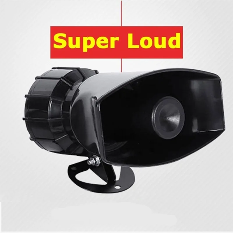 100W Loud Multipurpose Car Horn 12V Police Siren Air Horn Megaphone Alarm Emergency Motorcycle Multi-tone Claxon Speaker
