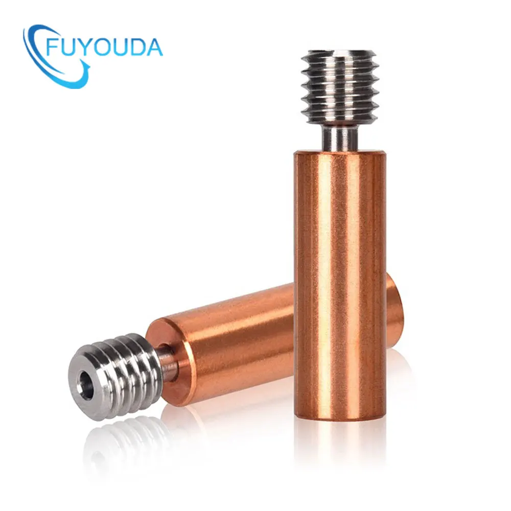 

5pcsBimetal CR10 Heatbreak Titanium Alloy Heat Break Throat 1.75mm Copper Plating Tube For Ender 3 CR-10 Hotend 3D Printer