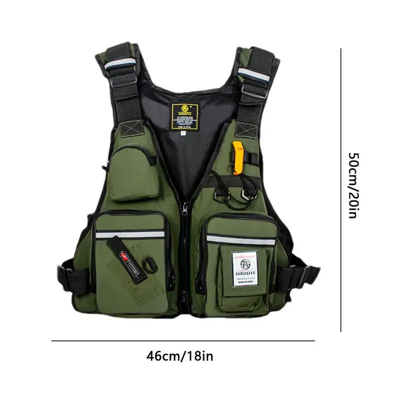 Reflective Fishing Vest LifeJackets Multi Pockets Floating Jacket For  Diving Outdoor Surfing Water Sports Supplies Equipment