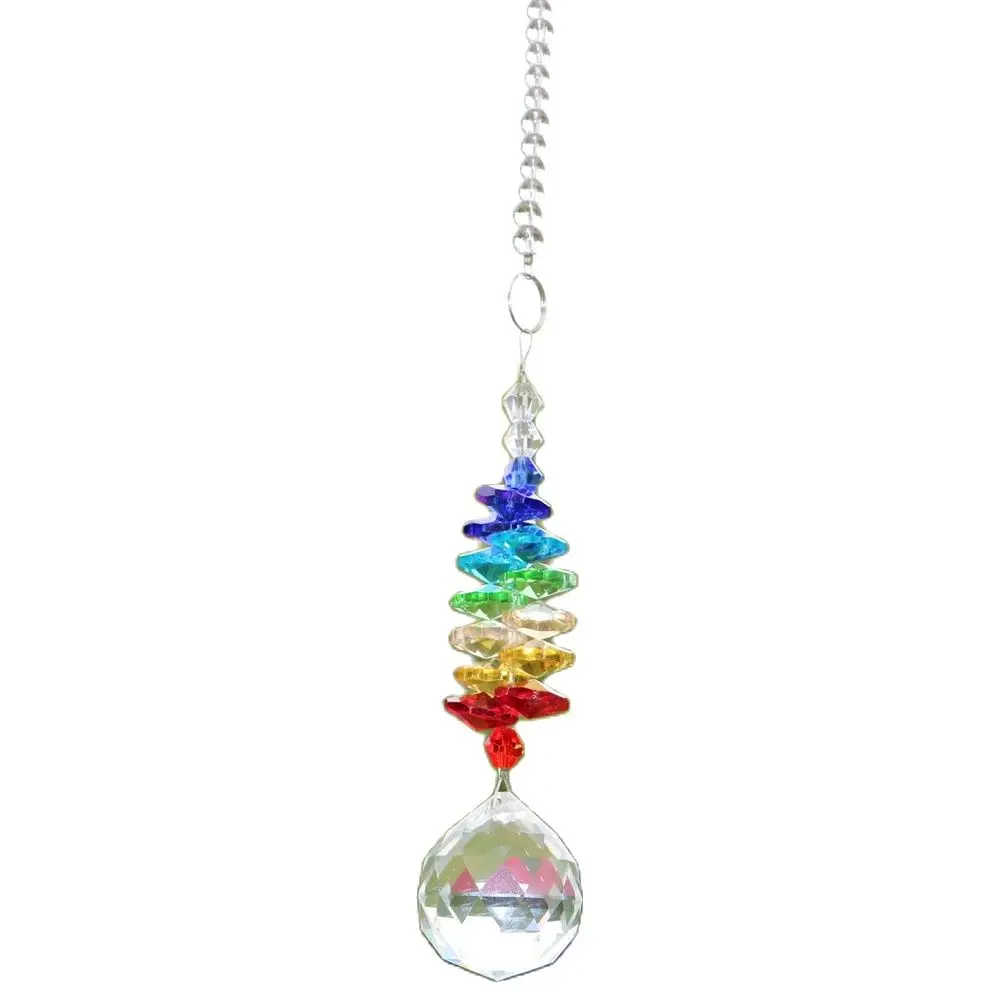 1PCS Chakra Crystal Sun Catchers Chandelier Crystals Ball Prism Pendant Rainbow Maker Hanging Cascade Suncatchers